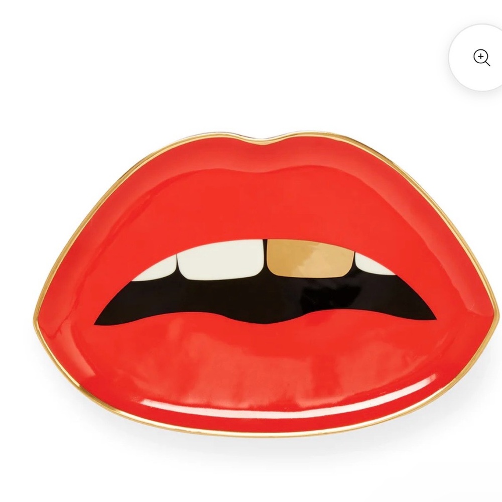 Jonathan Adler Red Lip-Shaped Decorative trinket tray
